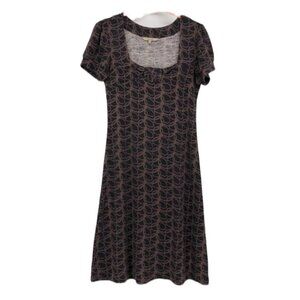 RW&Co purple square neck  circle geometric print mini dress